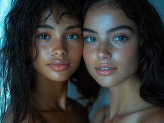 Twin Beauty, Dual Perspectives - A Harmony of Sisterhood and Youthful Vitality