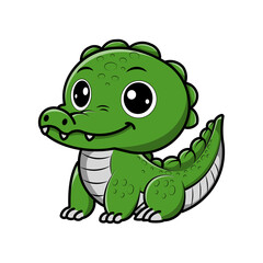 Fototapeta premium a illustration of cute crocodille