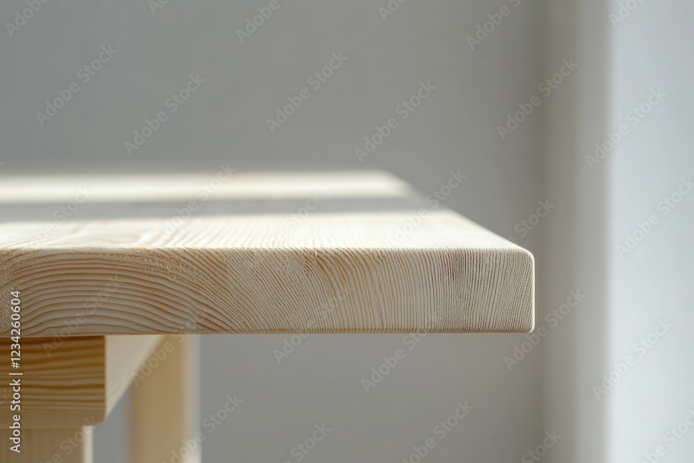 Poster a close-up view of a wooden table with intricate details and grain patterns