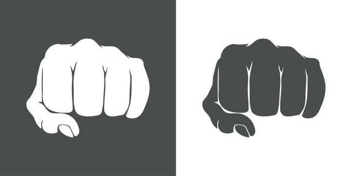 Logo artes marciales. Silueta de pu&ntilde;o cerrado 