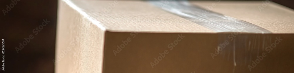Poster a close-up shot of a piece of cardboard lying on a table, suitable for use in editorial or commercia