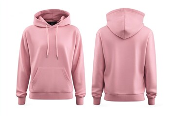 A single pink hoodie sitting on a plain white background, suitable for fashion or lifestyle imagery
