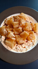 Warabimochi, traditional Japanese sweet made of bracken starch.
