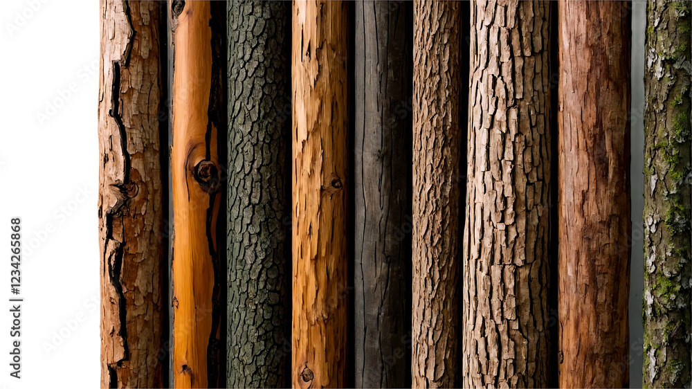 Aufkleber textured tree bark surface with unique grooves and organic patterns