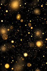 Obraz premium Sparkling golden bokeh lights create a magical atmosphere against a dark background during a festive celebration