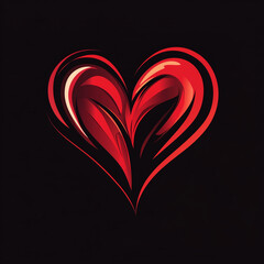 heart on black background, Generative AI	