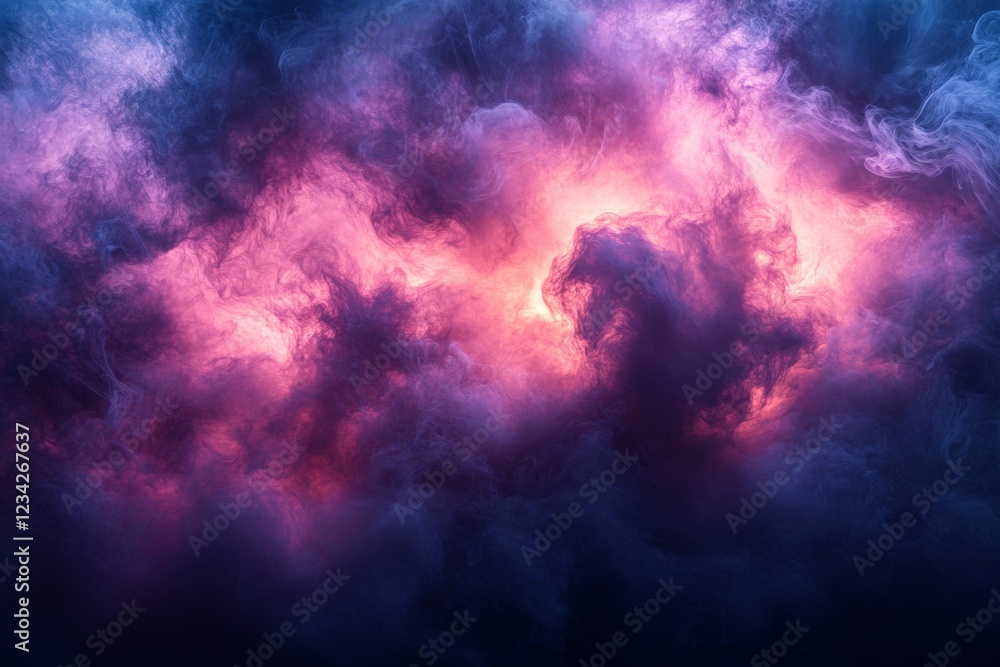 Poster dramatic display of colorful clouds illuminated by twilight in a breathtaking natural phenomenon