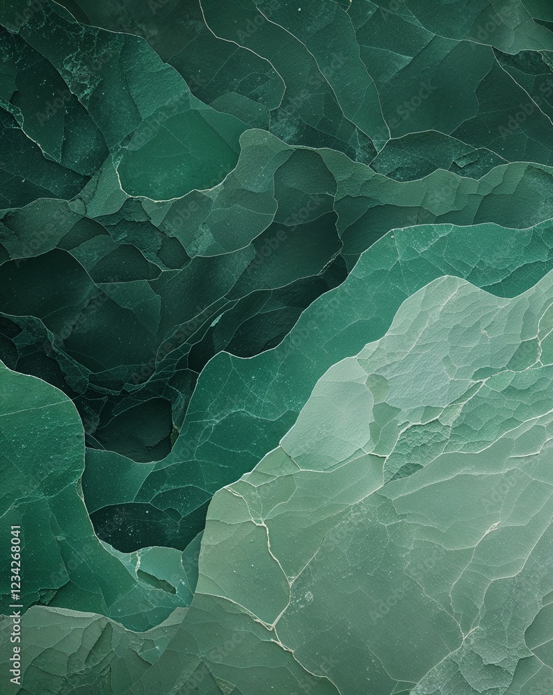 Poster a deep forest green transitioning into soft muted jade stone grain gradient background