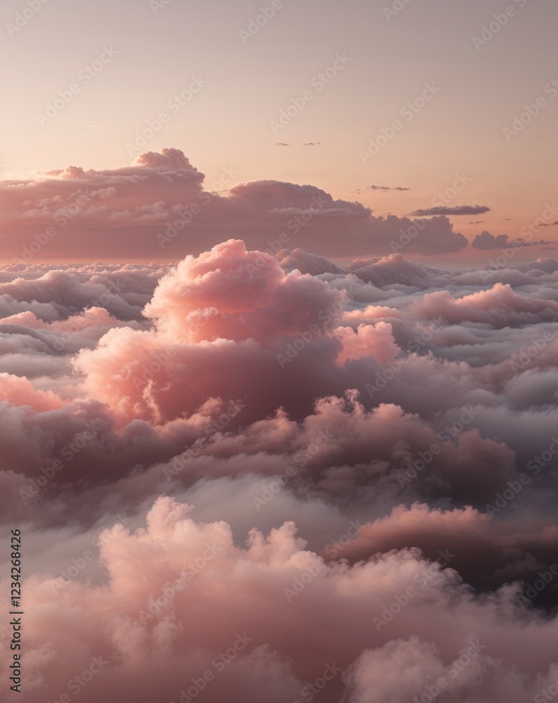 Poster a dusty rose transitioning into warm taupe cloudy mist gradient background