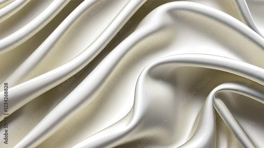Poster luxurious white silk fabric smooth waves and elegant draping with soft texture for sophisticated des