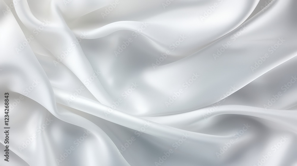 Poster abstract white silk fabric texture with gentle waves and smooth surface ideal for backgrounds and de