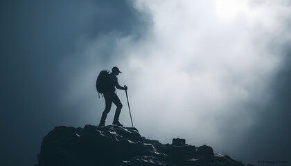 Fototapeta premium Hiker , with white tonespng