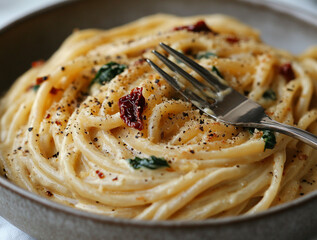delicious italian dish with pasta