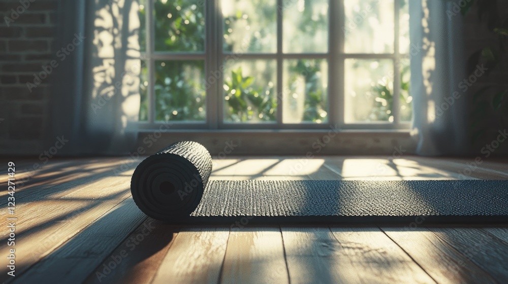 Canvas Prints Serene Yoga Studio with Natural Light