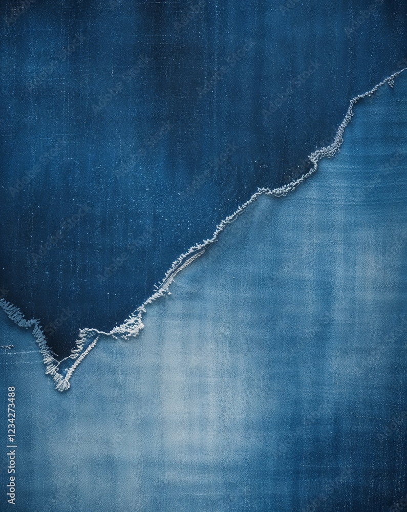 Aufkleber deep cobalt transitioning into pale blue worn denim gradient texture background
