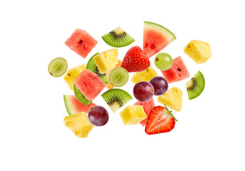 Fresh Fruit Slices Floating in the Air