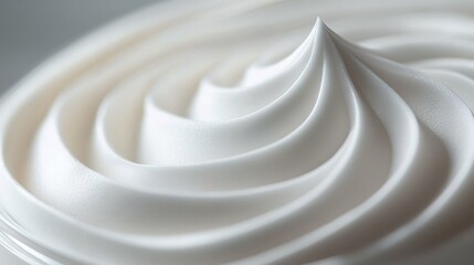 Swirl of White Cream with Glossy Texture and Appealing Pattern