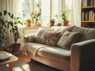 Naklejka premium Sunlit Living Room