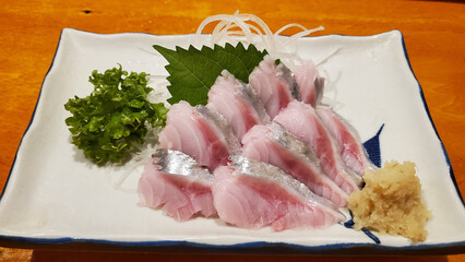 Sliced sashimi