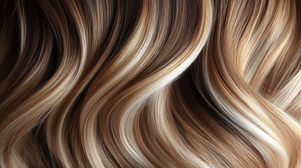 Radiant Wavy Hair with Brown to Blonde Gradient