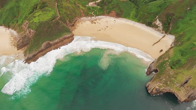 Beautiful Playa de Andrin and Playa de Balota beaches in Asturias, Spain