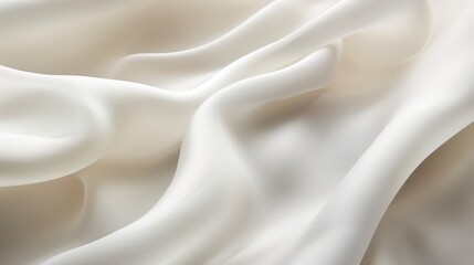 Obraz premium Close-Up of Soft White Fabric Texture with Gentle Curves and Flowing Drapery Ideal for Backgrounds or Textiles