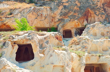 Rocky Cave Texture Natural Bright Sunny Green Landscape View