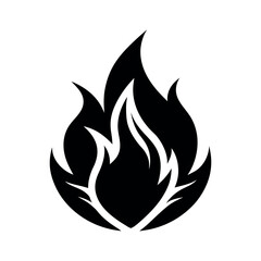Intense Fire Symbol Graphic silhouette vector design