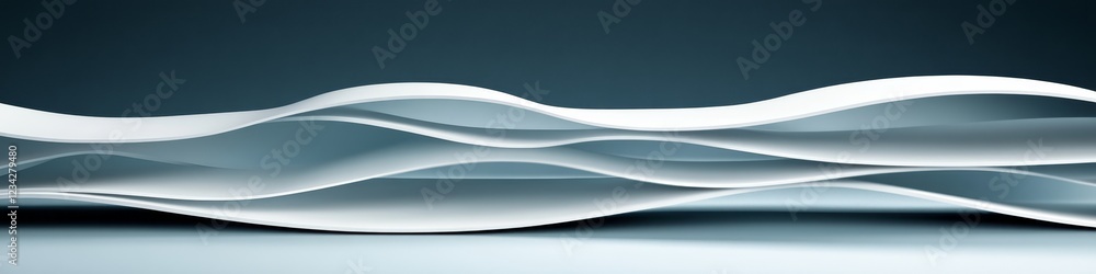 Aufkleber Abstract Minimal Design on Pastel periwinkle Background with Low-Profile 3D Wave Texture
