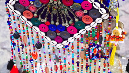 Decorative Beads Colorful Closeup Bright Multicolor Vibrant Artistic Detail
