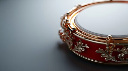 Ornate Red and Gold Drum: A Luxurious Design