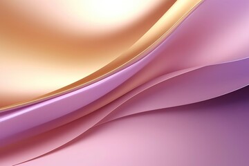 Fototapeta premium Pastel plum and gold wave with open center curve