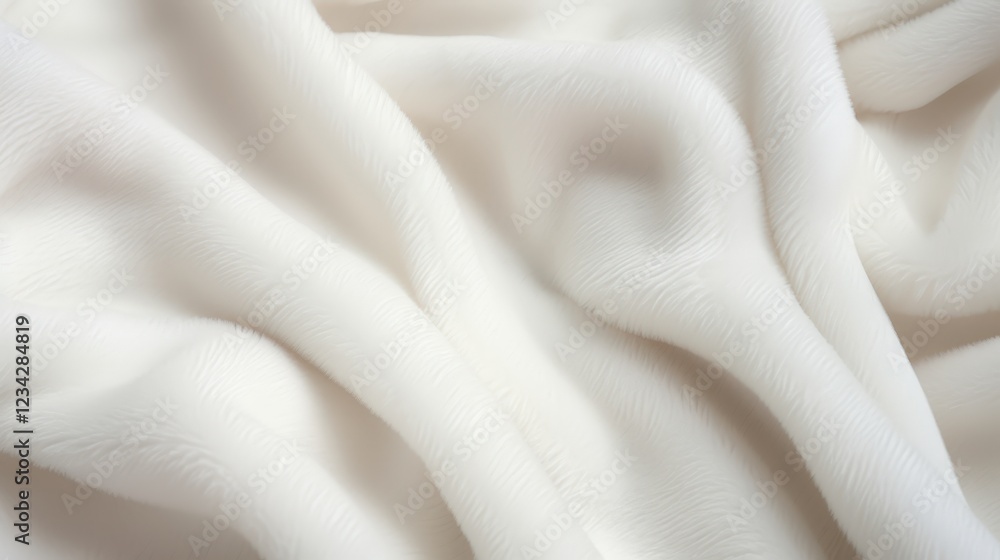 Poster white delicate fabric texture with soft waves ideal for backgrounds and design projects