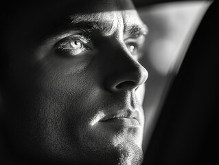 Contemplative Expression of a Man with a Camera
