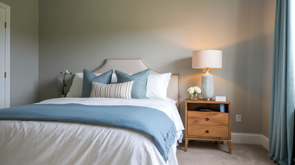 A bedroom with soft lighting and no unnecessary decor