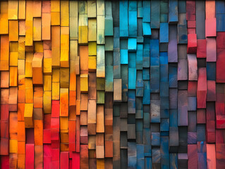 Fototapeta premium Color Pattern Wood Block