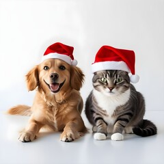 christmas dog and cat.