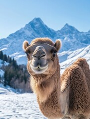 Obraz premium Mountainous Landscape with Camel