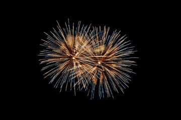Fototapeta premium Colorful fireworks burst in spectacular display during night celebration