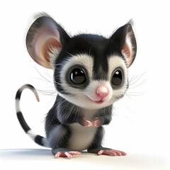 Fototapeta premium Cute and Playful Cartoon Mouse Character with Big Eyes and Smile
