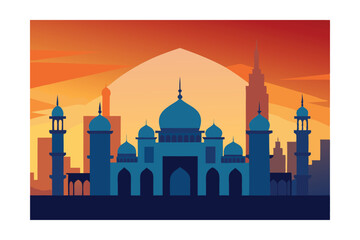 eid background with mosque
