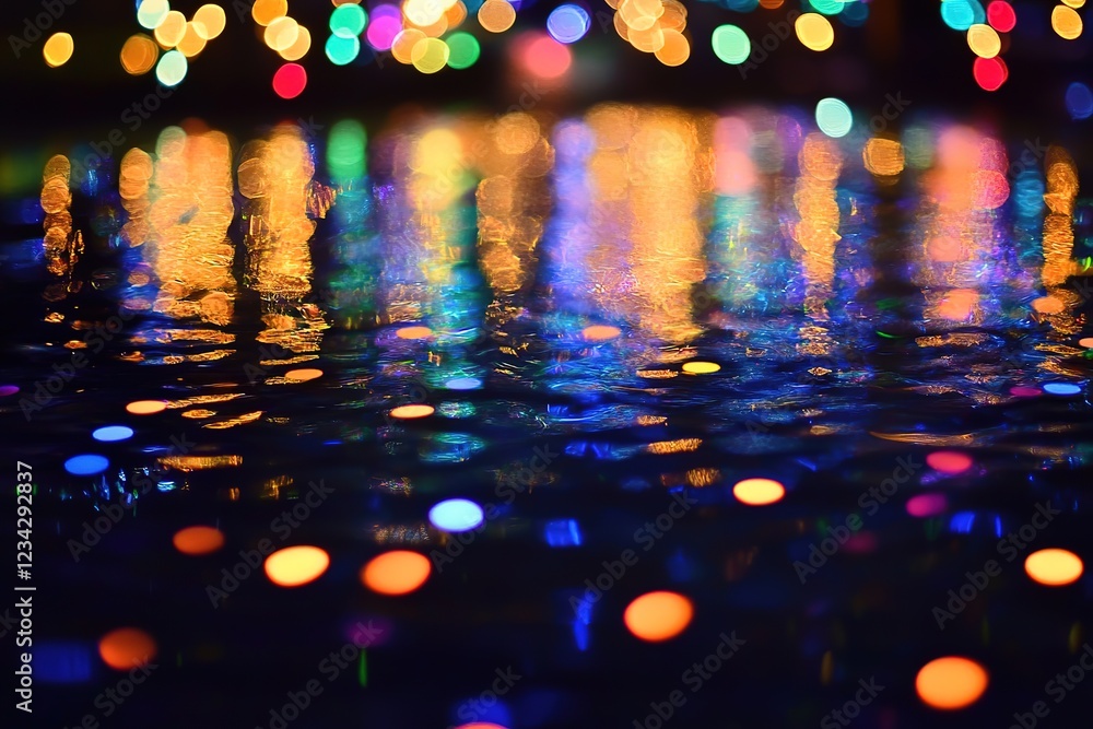 Poster enthralling abstract bokeh lights: glowing, shimmering orbs create a mesmerizing, ethereal spectacle