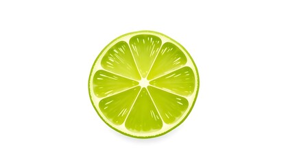Three Slices of Lime  on White Background