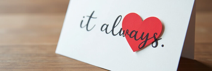 beautiful card features simple yet heartfelt design prominent heart symbol