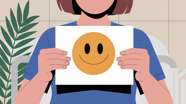 Illustration with a positive message to be happy