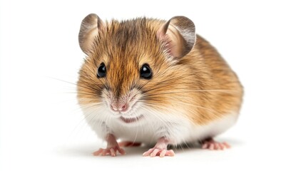 A small mammal sitting on a light-colored surface