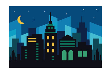 night city vector illustration
