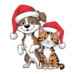 cat with santa hat
