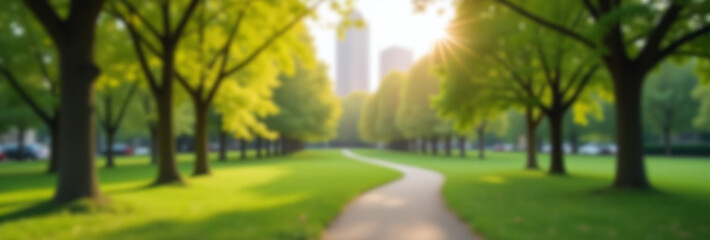 Obraz premium city park serves blurred background photography