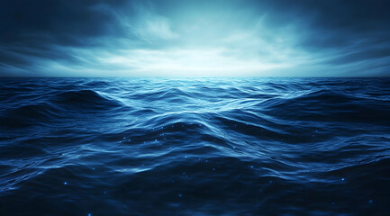 Abstract blue background with digital waves and dots